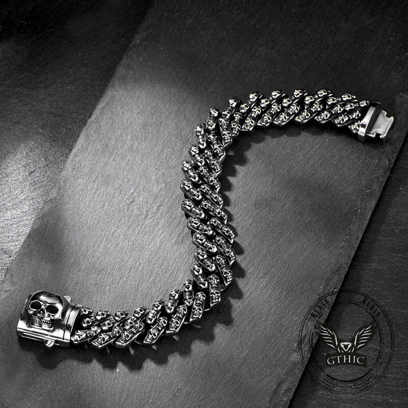 Creative Skull Stainless Steel Gothic Cuban Link Bracelet