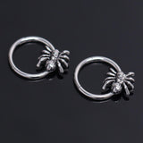 Creative Spider Stainless Steel Hoop Earrings | Gthic.com