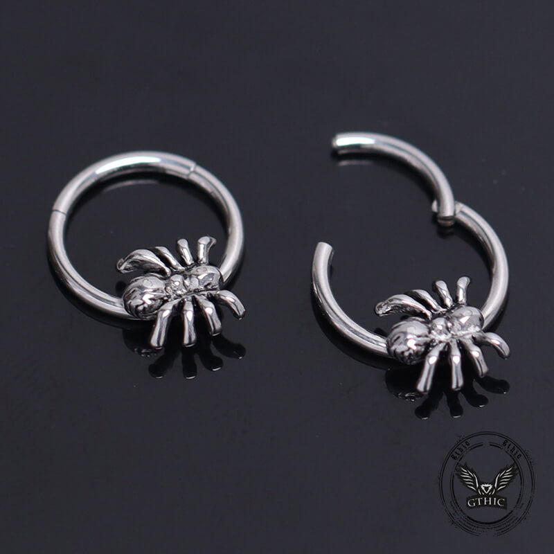 Creative Spider Stainless Steel Hoop Earrings