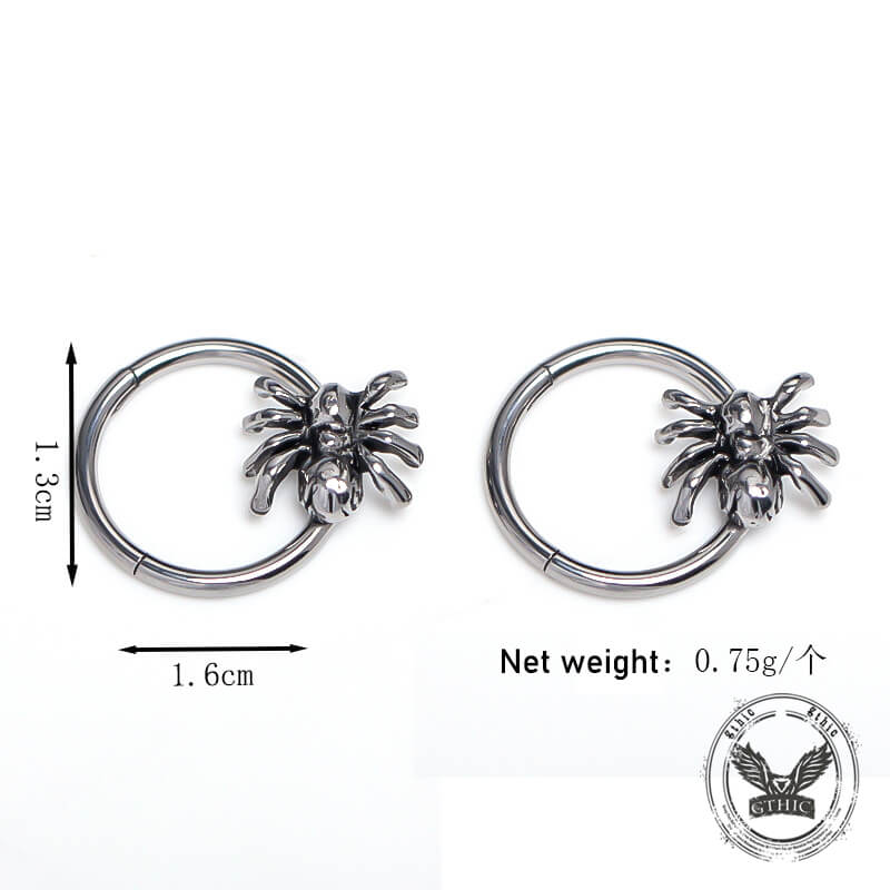 Creative Spider Stainless Steel Hoop Earrings