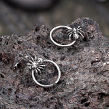 Creative Spider Stainless Steel Hoop Earrings