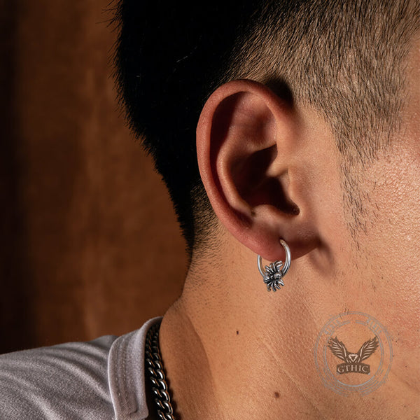 Creative Spider Stainless Steel Hoop Earrings | Gthic.com