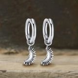 Crescent Moon Stainless Steel Hoop Earrings | Gthic.com