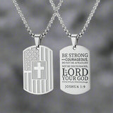 Cross American Flag Stainless Steel Military Brand Pendant | Gthic.com