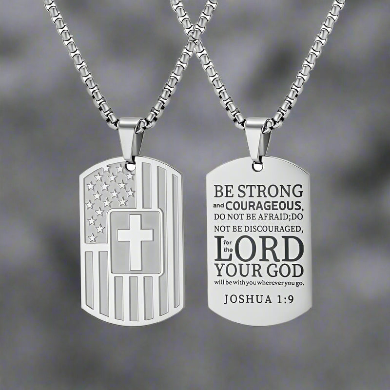Cross American Flag Stainless Steel Military Brand Pendant | Gthic.com
