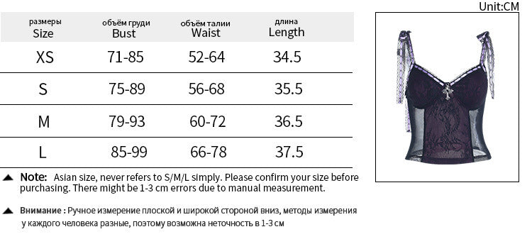 Cross Lace Slim Back See-through Gothic Suspender