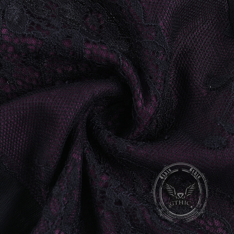 Cross Lace Slim Back See-through Gothic Suspender