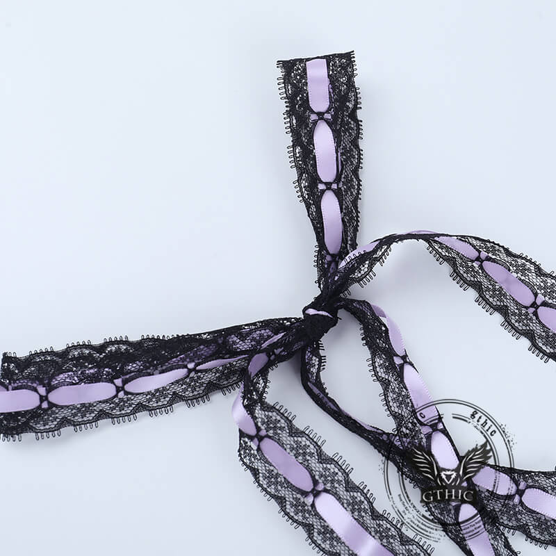 Cross Lace Slim Back See-through Gothic Suspender