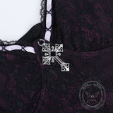 Cross Lace Slim Back See-through Gothic Suspender