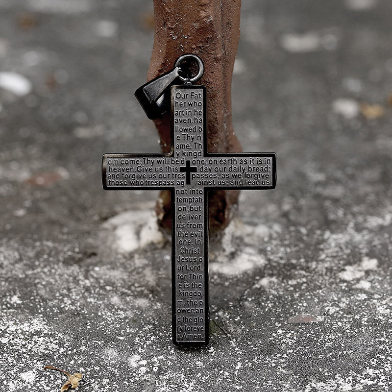 Cross Prayer Stainless Steel Pendant | Gthic.com