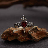 Cross Rose Heart Shape Crystal Sterling Silver Ring