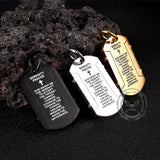 Cross Serenity Prayer Stainless Steel Military Tag Pendant | Gthic.com