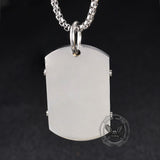 Cross Serenity Prayer Stainless Steel Military Tag Pendant