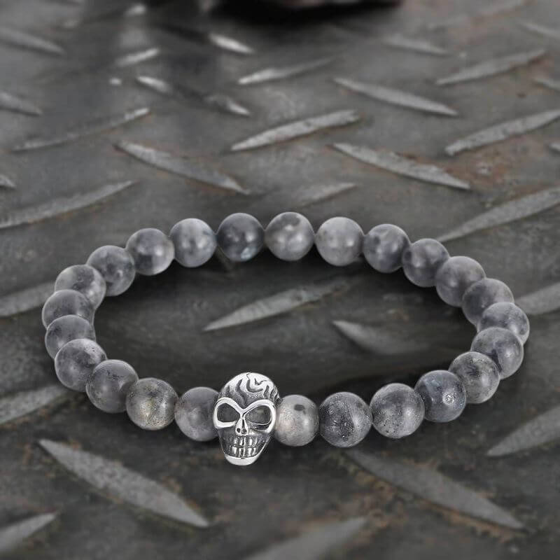 Cross Skull Turquoise Stainless Steel Bracelet