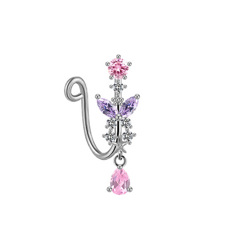 Cross Star Heart Shape Stainless Steel Nose Ring