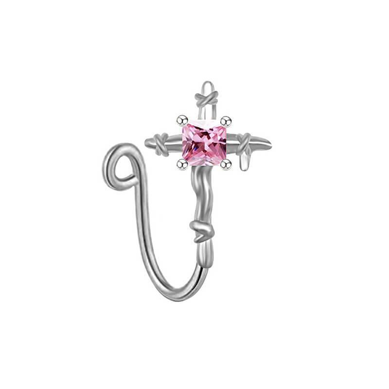 Cross Star Heart Shape Stainless Steel Nose Ring