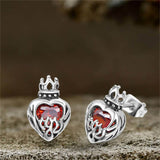 Crown Gem Stainless Steel Gothic Stud Earrings 01 | Gthic.com