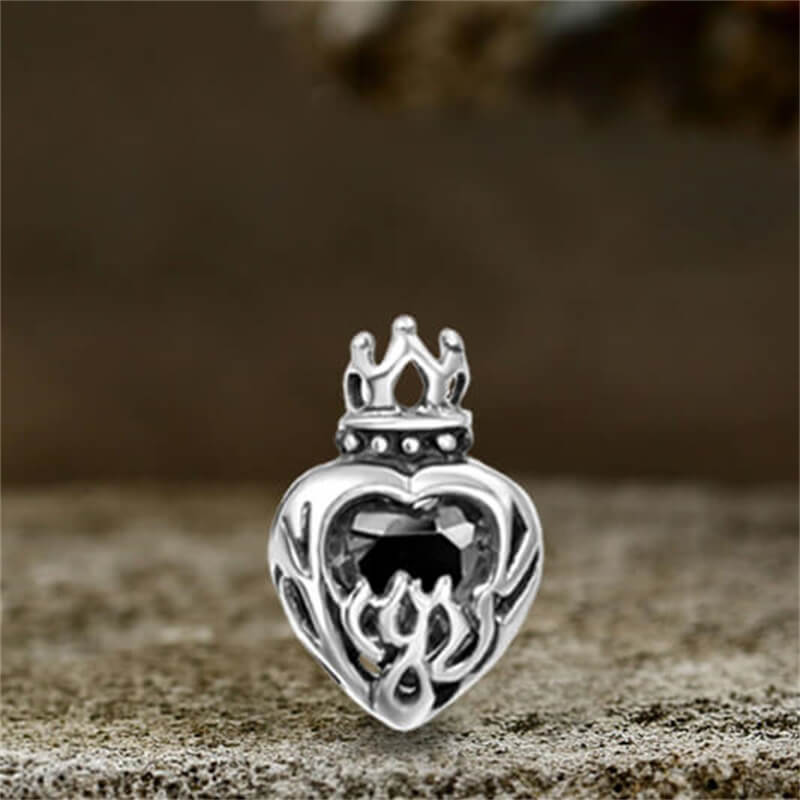 Crown Gem Stainless Steel Gothic Stud Earrings 04 | Gthic.com