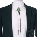 Crown Gemstone Braided Leather Bolo Tie | Gthic.com
