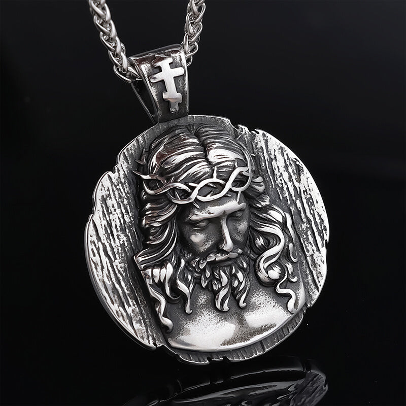 Crown of Thorns Jesus Stainless Steel Pendant | Gthic.com