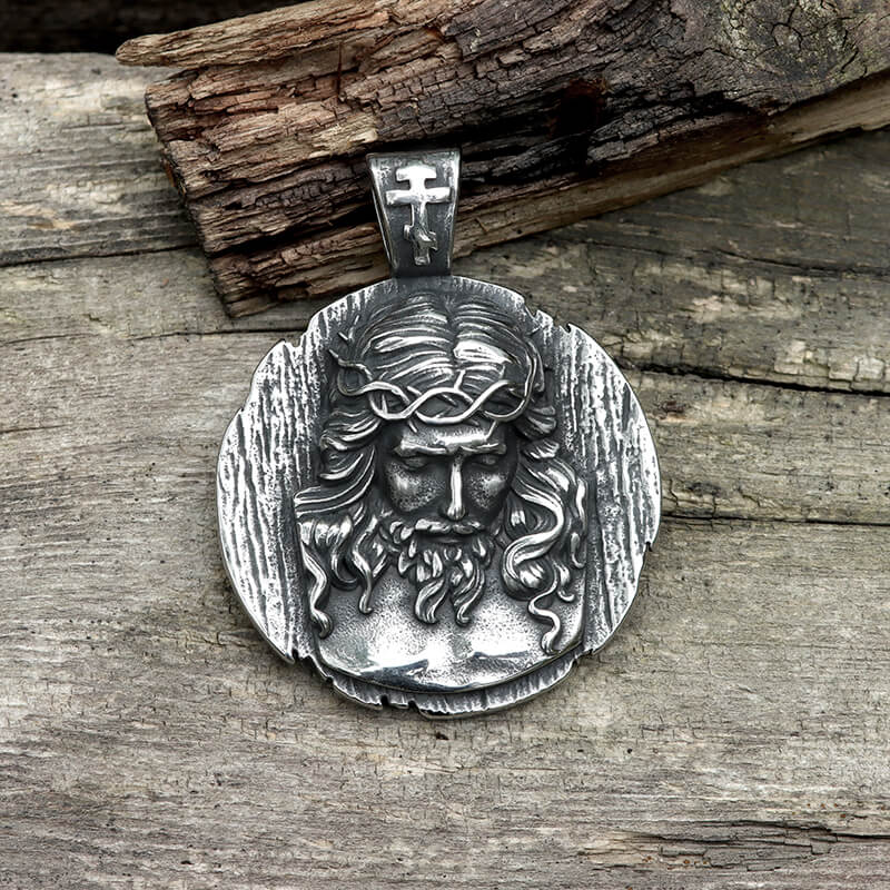 Crown of Thorns Jesus Stainless Steel Pendant | Gthic.com