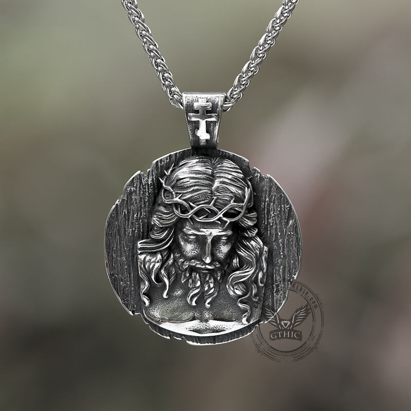 Crown of Thorns Jesus Stainless Steel Pendant | Gthic.com