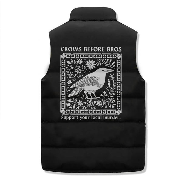 Crows Before Bros Casual Zip Warm Vest Top