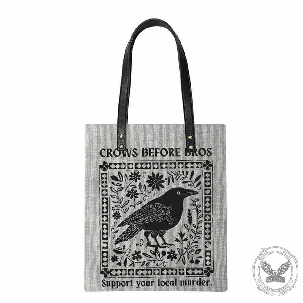 Crows Before Bros PU Leather Handbag