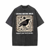 Crows Before Bros Vintage Washed T-shirt 01 | Gthic.com