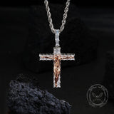 Crucifixion Of Jesus Copper-Set Zircon Cross Pendant | Gthic.com