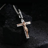 Crucifixion Of Jesus Copper-Set Zircon Cross Pendant | Gthic.com