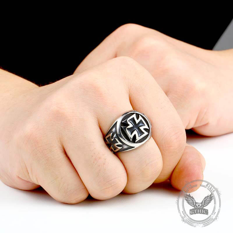 Crusader Iron Cross Stainless Steel Ring