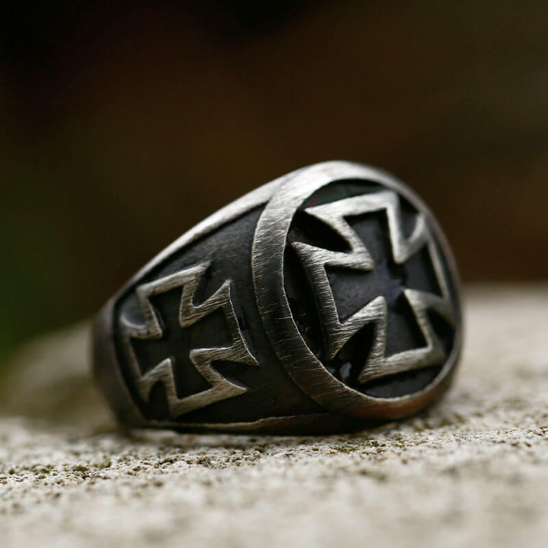 Crusader Iron Cross Stainless Steel Ring