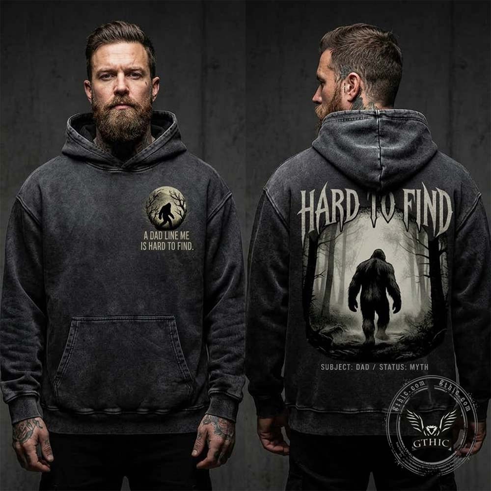Cryptid Dad Hard to Find Bigfoot Vintage Washed Hoodie | Gthic.com