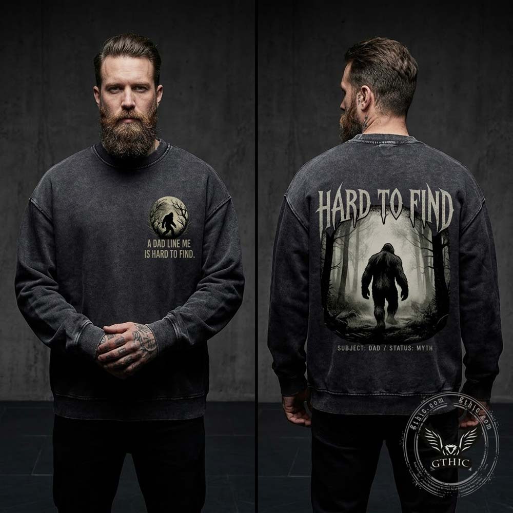Cryptid Dad Hard to Find Bigfoot Vintage Washed Sweatshirt | Gthic.com