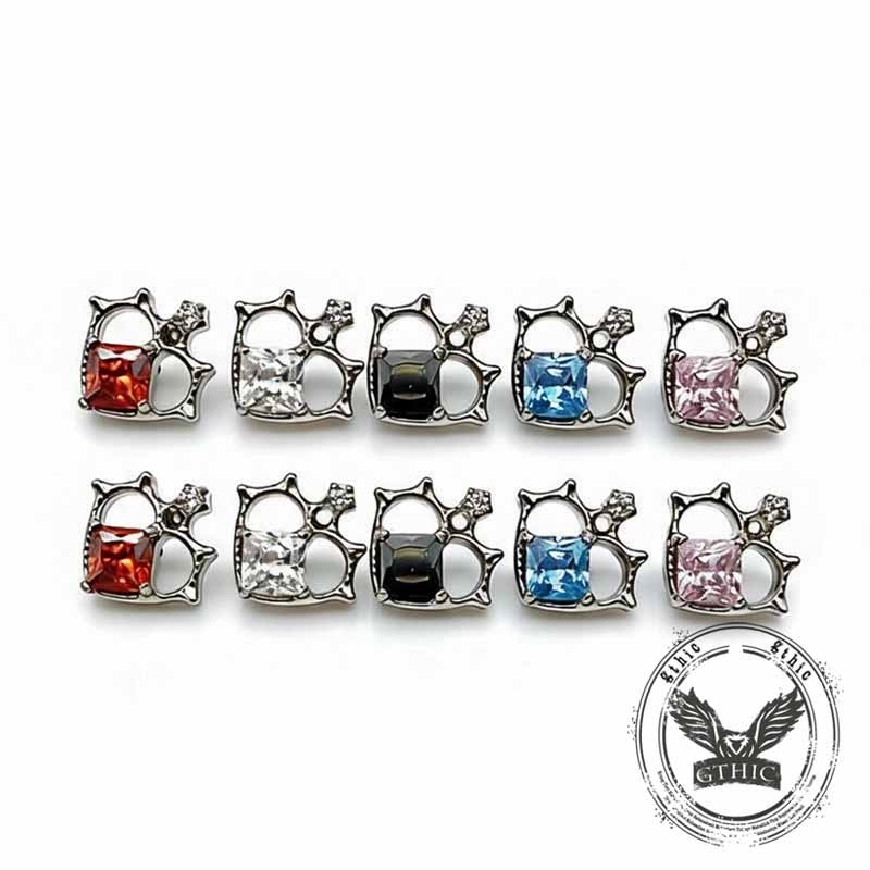 16G Crossbones Skull Titanium Piercing Lip Ring