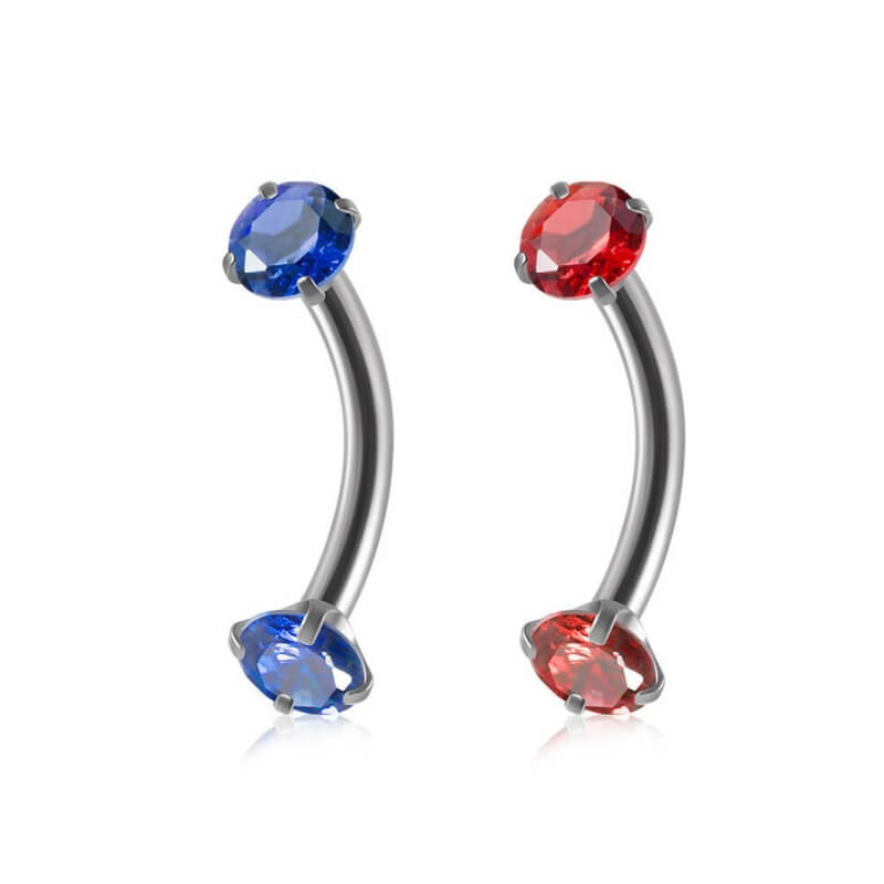 16G met schedel ingelegde zirkoon roestvrijstalen wenkbrauwring