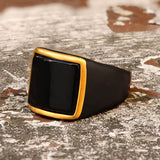 Curved Black Zircon Stainless Steel Minimalist Ring | Gthic.com