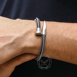 Curved Nail Simple Stainless Steel Bracelet