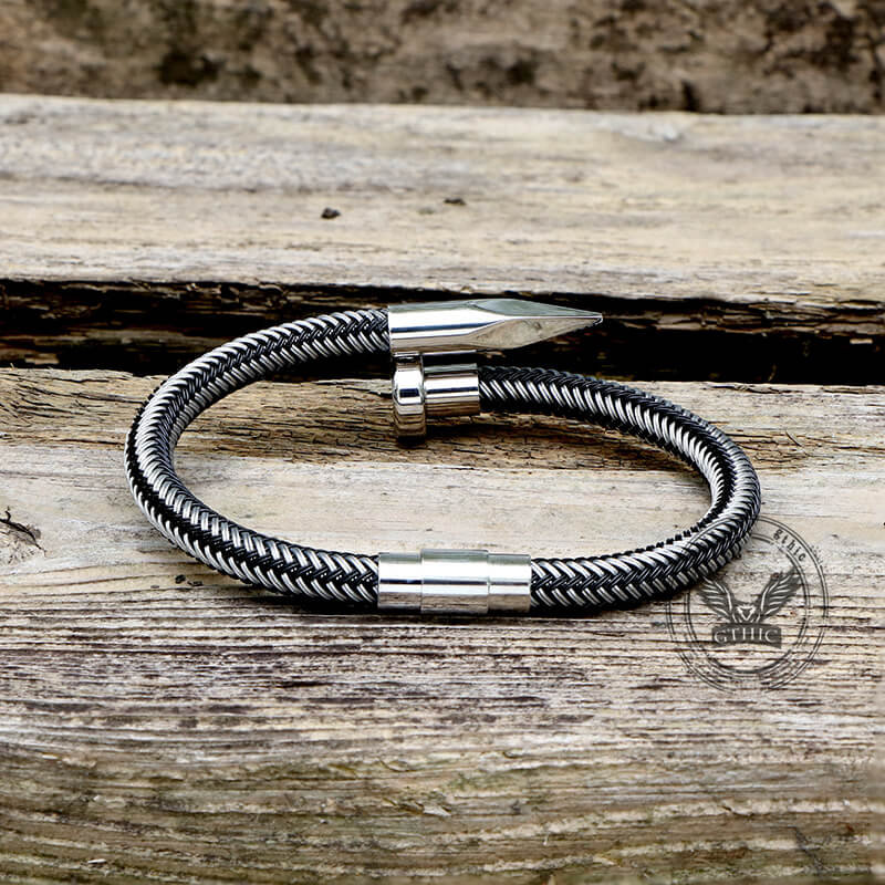 Curved Nail Simple Stainless Steel Bracelet | Gthic.com