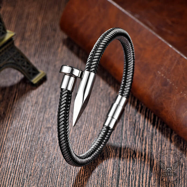 Curved Nail Simple Stainless Steel Bracelet | Gthic.com