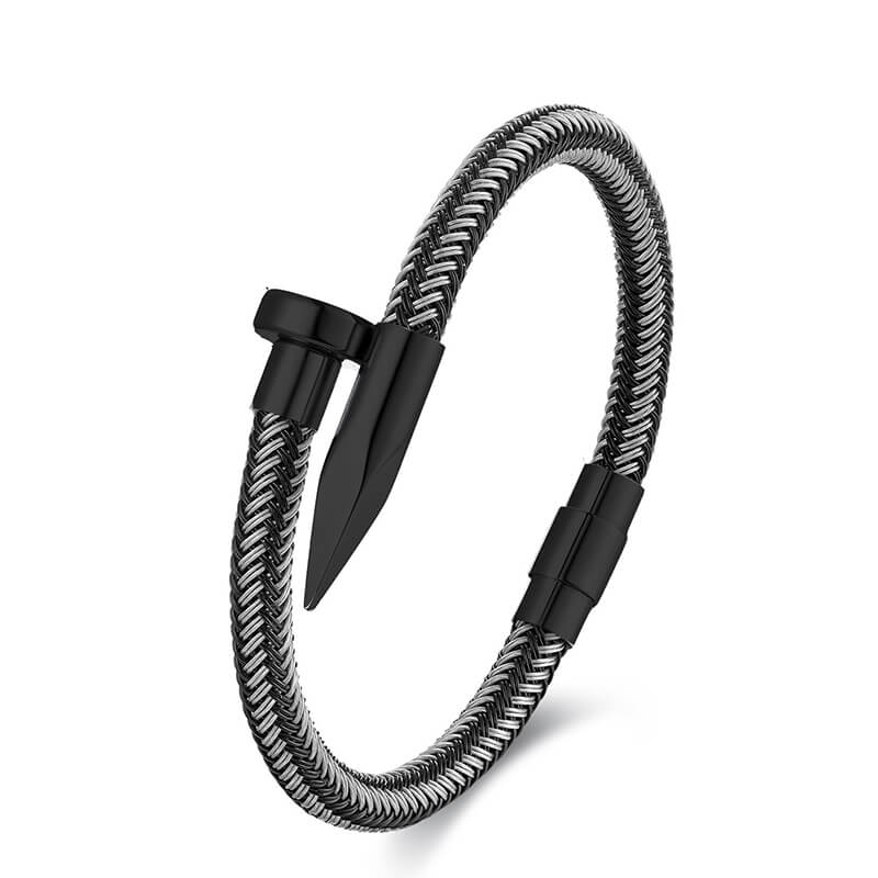 Curved Nail Simple Stainless Steel Bracelet | Gthic.com