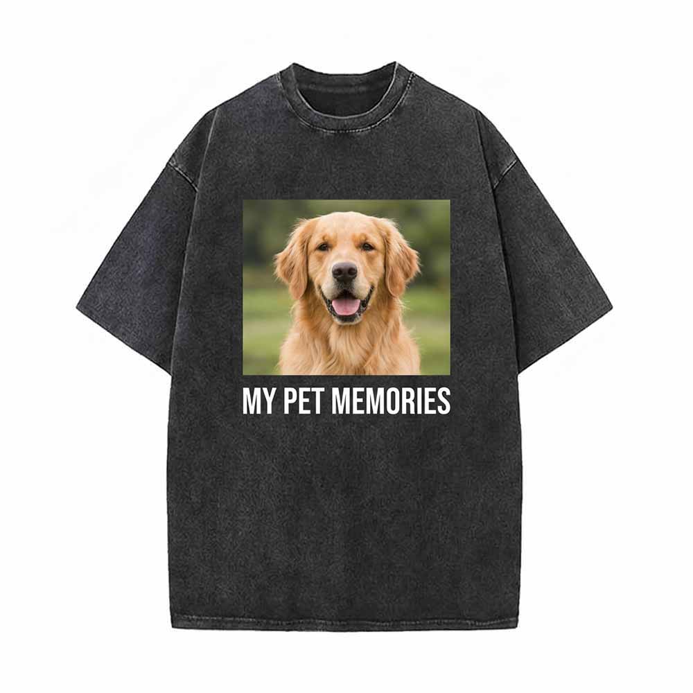 Custom DIY Photo Cotton Vintage Washed T-shirt