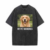 Custom DIY Photo Cotton Vintage Washed T-shirt