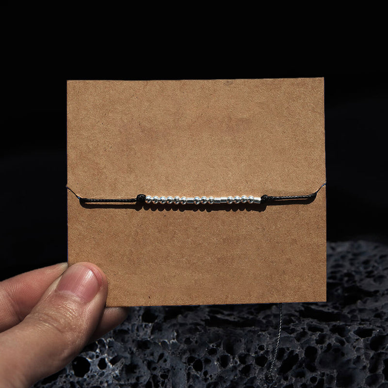Customized Morse Code Sterling Silver Bracelet
