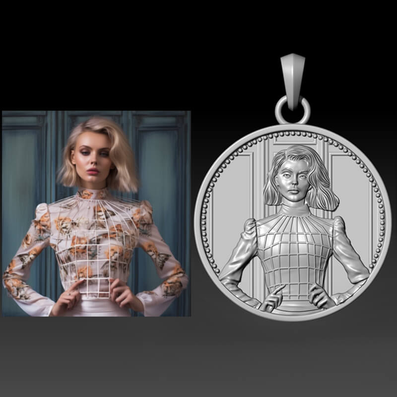 Custom Portrait Sterling Silver Pendant | Gthic.com