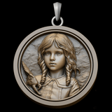 Custom Portrait Sterling Silver Pendant