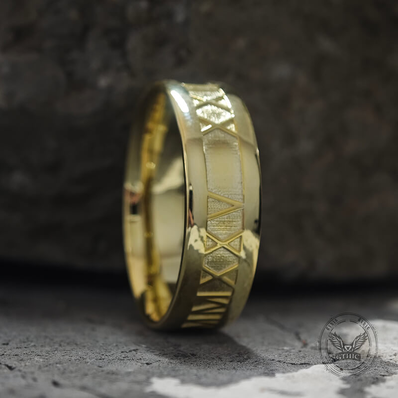 Custom Roman Numerals Sterling Silver Ring