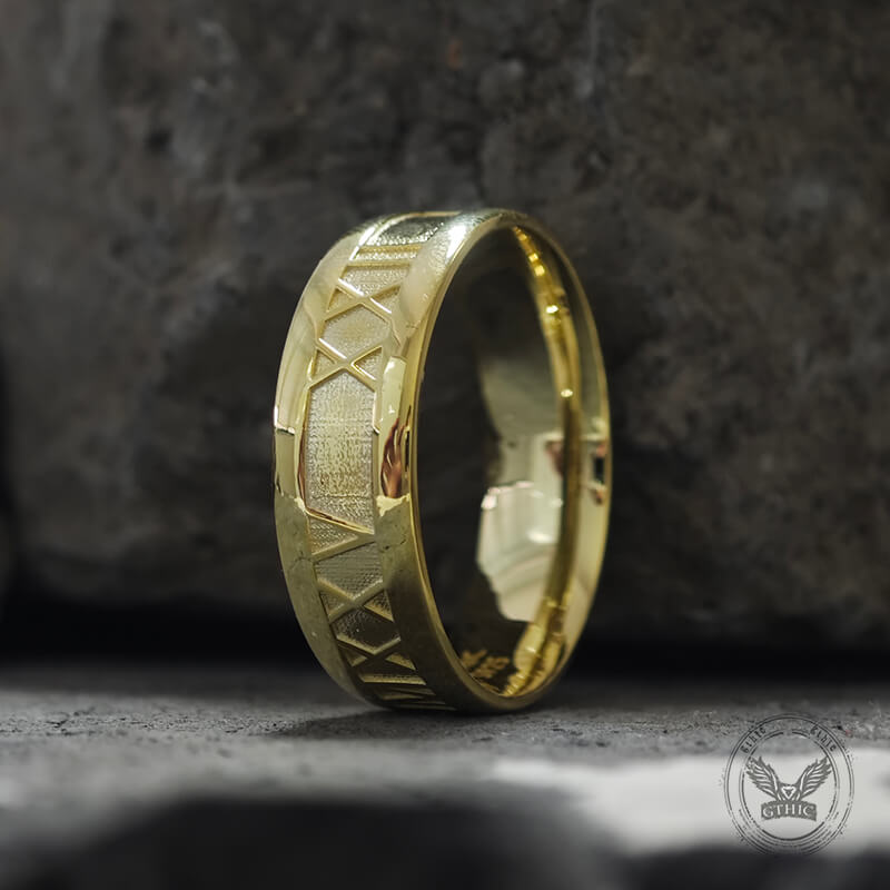 Custom Roman Numerals Sterling Silver Ring