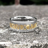 Custom Roman Numerals Sterling Silver Ring